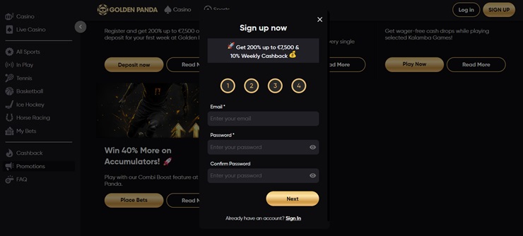 golden panda casino login