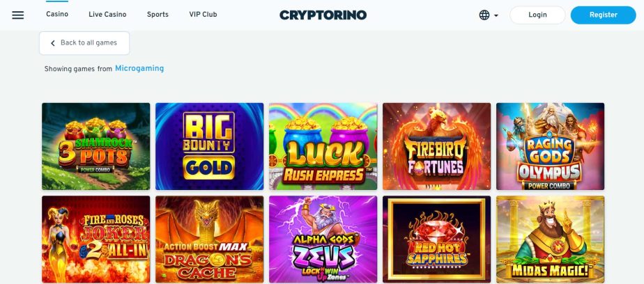 Cryptorino has a huge range of free spins offers available for Microgaming titles