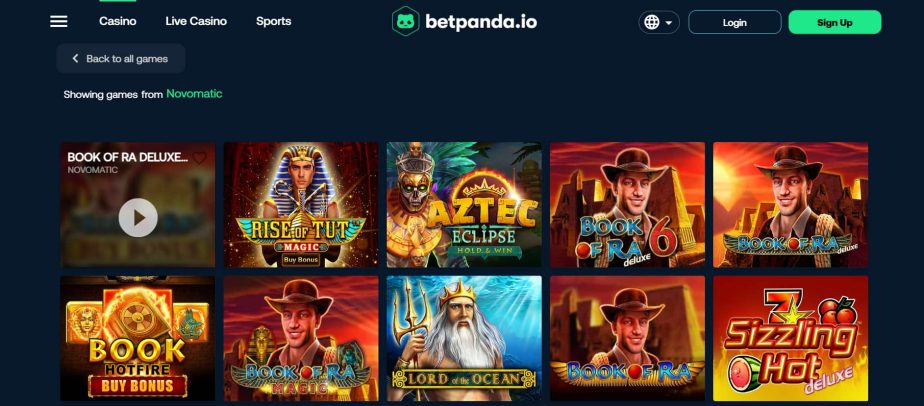 BetPanda is the no.1 overall Novomatic online casino