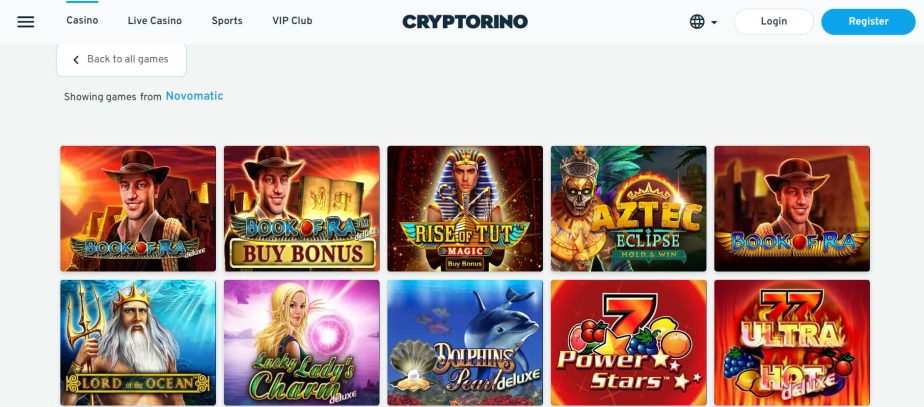 Cryptorino features exciting weekly promos that you can claim for novomatic casino games