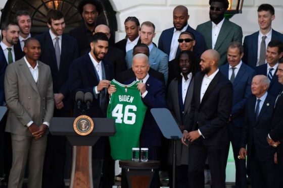 Boston Celtics Visit President Biden at White House to Celebrate 18th Championship