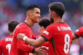 Cristiano Ronaldo and Bruno Fernandes for Portugal