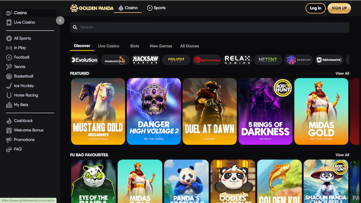 The homepage of Golden Panda
