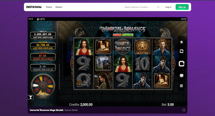 Immortal Romance Mega Moolah is a very saught-after pokie among NZ gamblers.