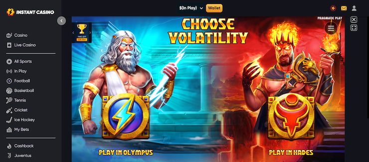 Playing a game at Instant Casino