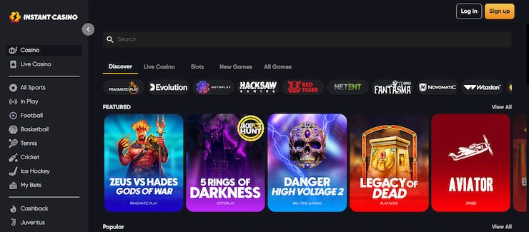 Instant Casino - one of the best online gambling sites in Israel