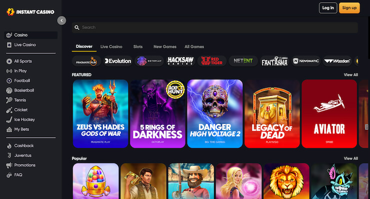 Instant Casino is the number one pokie casino in NZ.