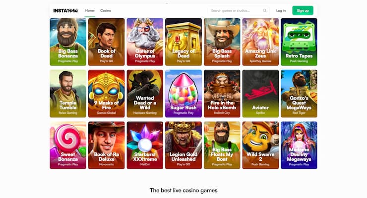 Instaspin Casino slots selection