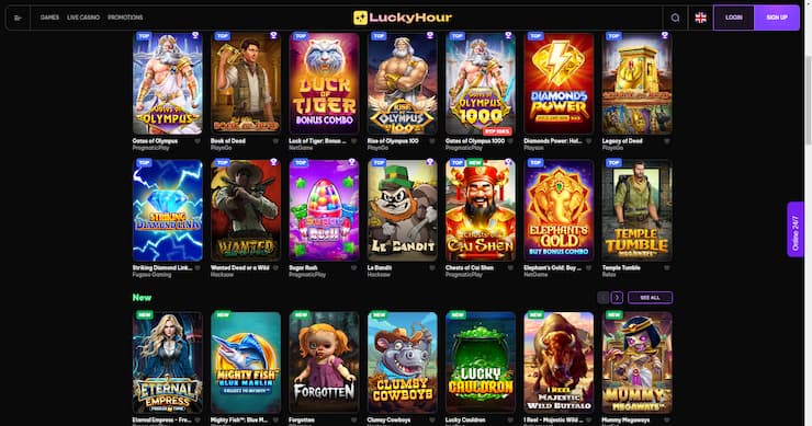 Lucky Hour - one of the best Instadebit casinos in Canada