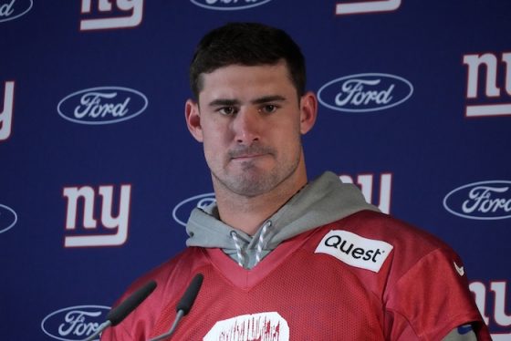 New York Giants quarterback Daniel Jones during press conference.