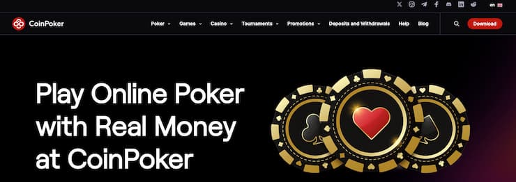 CoinPoker homepage