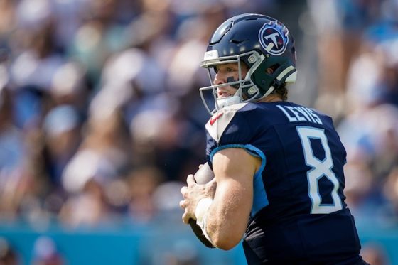 Tennessee Titans quarterback Will Levis looks to pass against the Indianapolis Colts