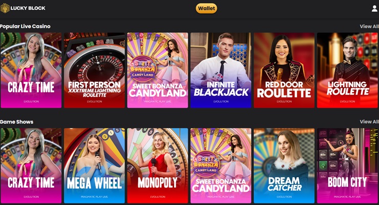 Lucky Block - one of the most reliable online casinos that take Paysafe payments in New Zealand
