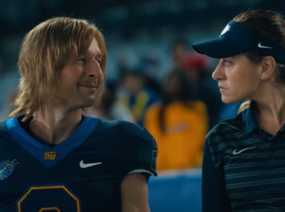 Chad Powers looks at a girl in the Hulu series.