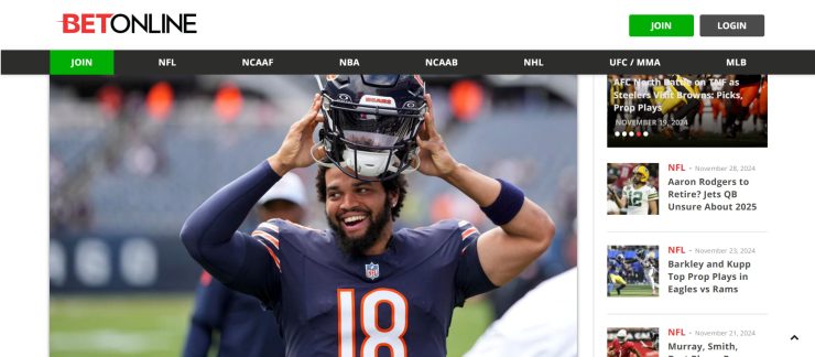 Illinois sports betting Chicago Bears at BetOnline