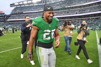 Philadelphia Eagles running back Saquon Barkley.