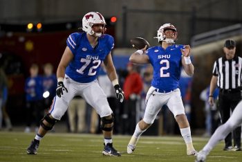 Southern Methodist Mustangs offensive lineman Caleb Johnson