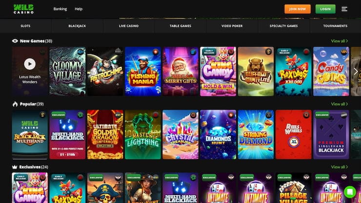online casinos - Wild Casino slots library