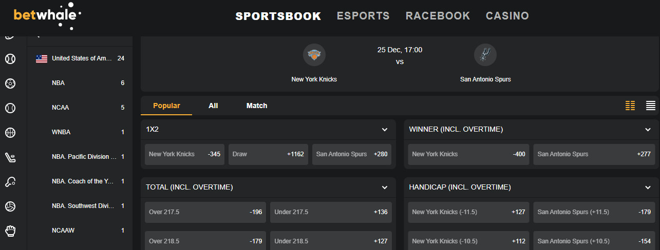 nba betting sites betwhale nba odds