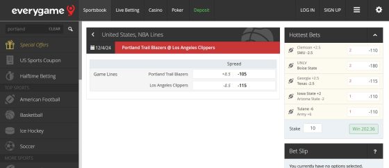Everygame - one of the best OR sports betting sites