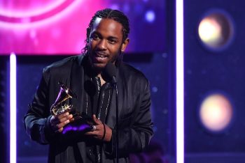 Kendrick Lamar accepts Best Rap Album.
