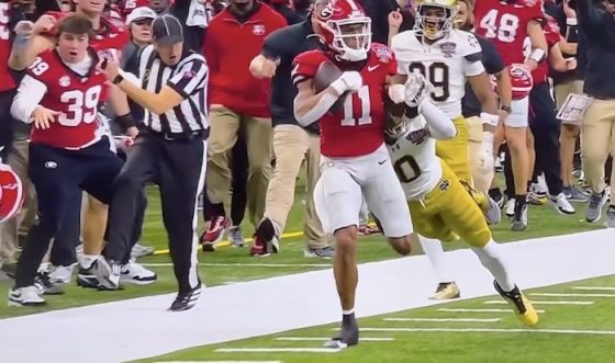A Georgia player hits a ref on the sideline.