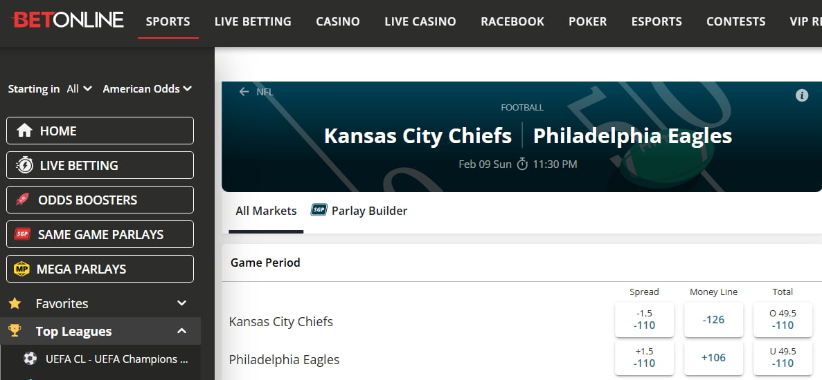 How to Bet on The Super Bowl betonline super bowl moneyline