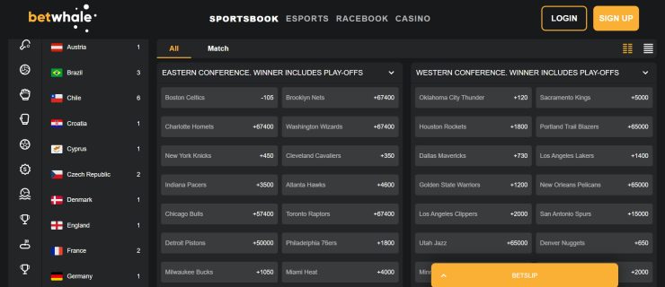 BetWhale - the best Visa betting site for US players