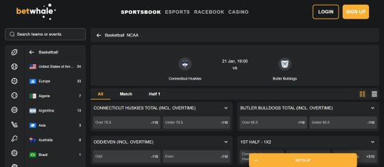 BetWhale - the best site for sports betting in New Hampshire