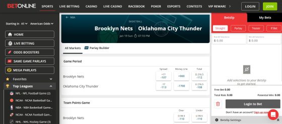 BetOnline - one of the best Rhode Island sportsbooks