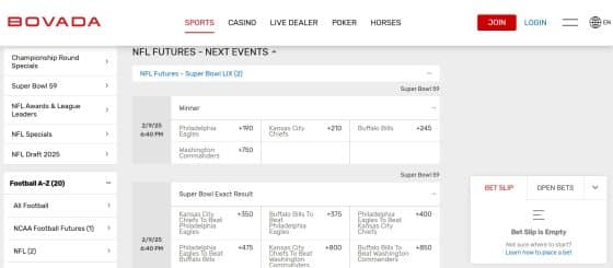 Bovada - top rated Super Bowl online sportsbook