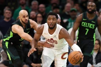 Derrick White & Jaylen Brown, Boston Celtics. Donovan Mitchell, Cleveland Cavaliers.