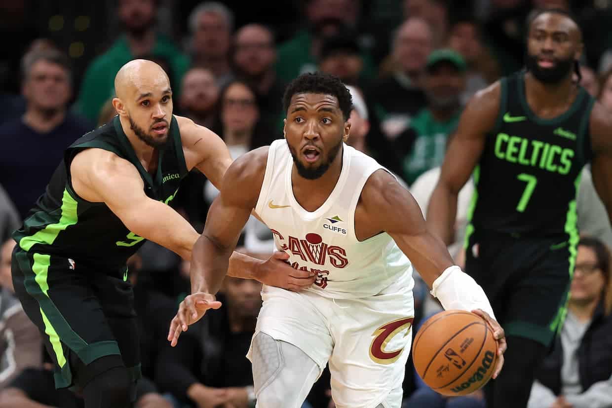 Derrick White & Jaylen Brown, Boston Celtics. Donovan Mitchell, Cleveland Cavaliers.