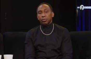 Stephen A. Smith sits down.