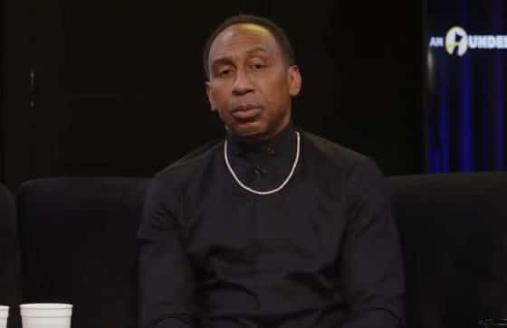 Stephen A. Smith sits down.