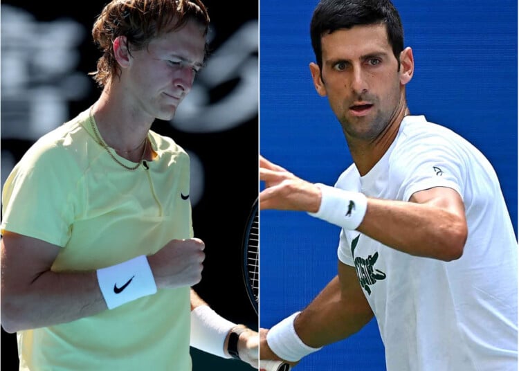 Sebastian Korda and Novak Djokovic