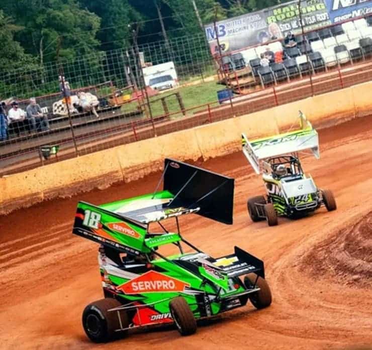 nascar kyle busch races son on dirt (1)
