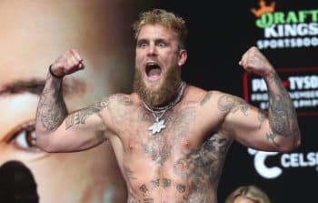 Jake Paul weighs in the day before his fight against Mike Tyson.
