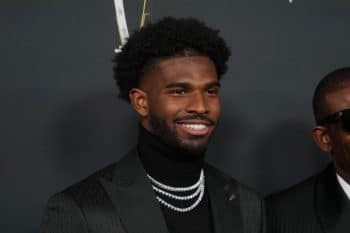 Shedeur Sanders smiles for a picture.