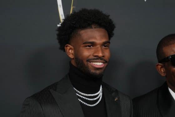 Shedeur Sanders smiles for a picture.