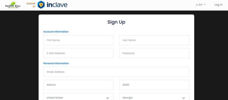 raging bull sign up