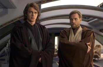 Two Jedi stand next to each other.