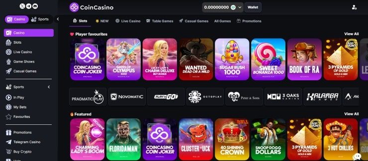 Crypto sports betting sites CoinCasino games