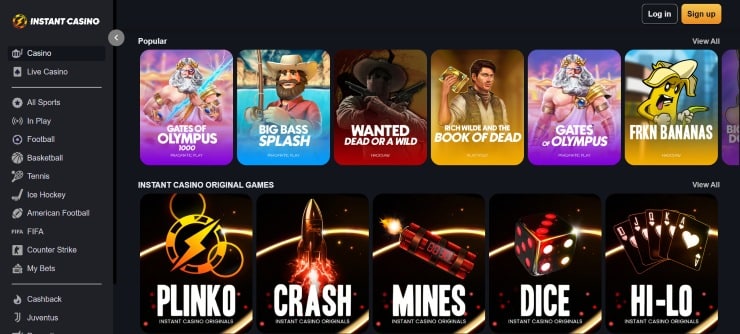 Instant Casino - safe and secure no deposit free spins casino