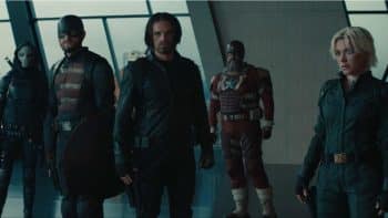 The Thunderbolts stand in a line.