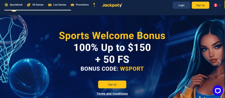 Jackpoty sports welcome bonus