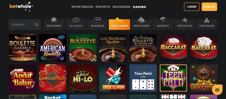 Play Games at BetWhale