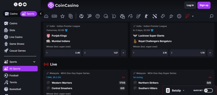 CoinCasino - one of the most trusted NZ betting sites