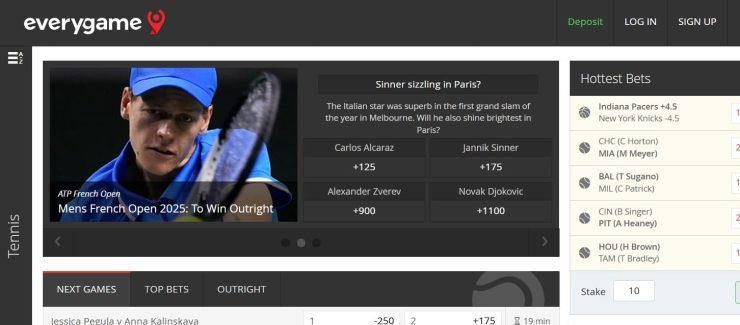 tennis betting sites everygame french open odds