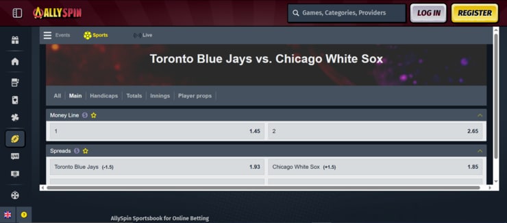Allyspin - top rated online sportsbook in Ontario